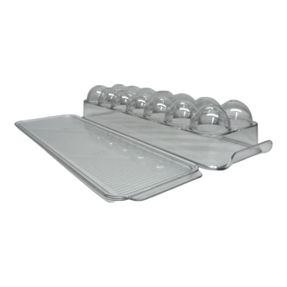 Egg Holder 14 Clear Plastic Refrigerator Container Storage Organizer Tray EUC